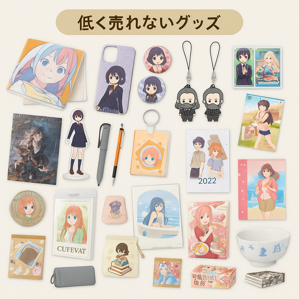 低く売れるアニメグッズ