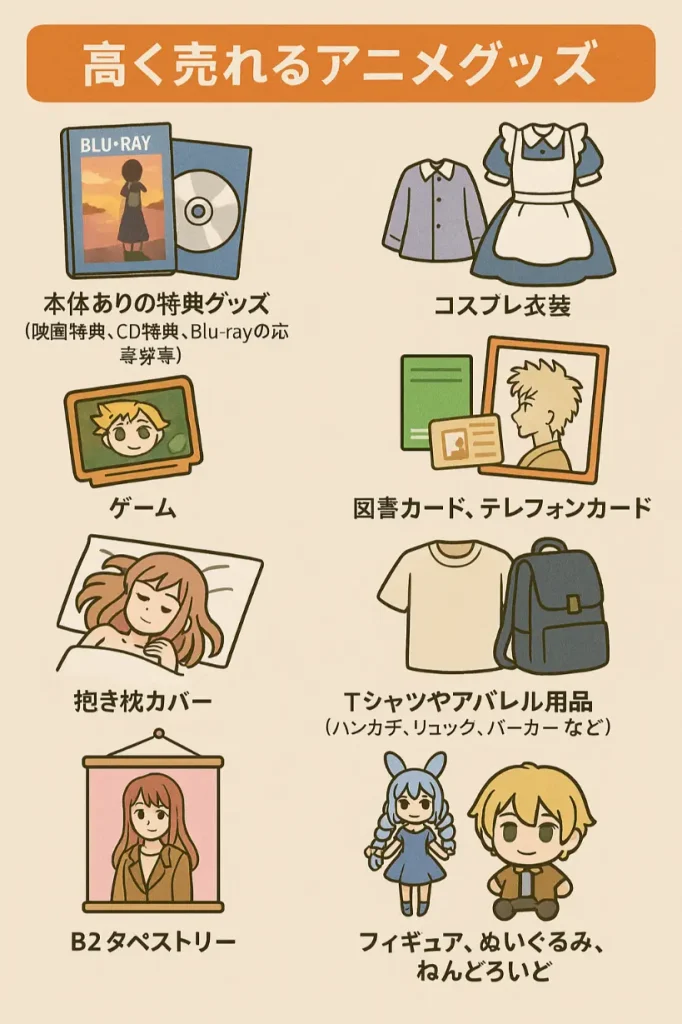 高く売れるアニメグッズ