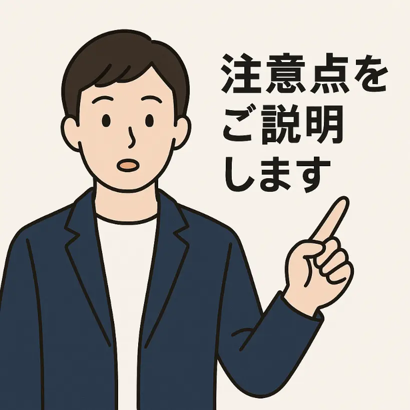 注意点を説明する男性