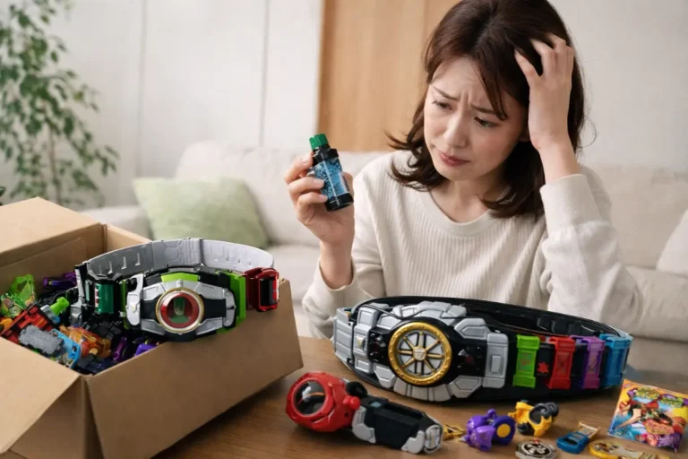 子供の使わなくなった仮面ライダーのおもちゃの種類に悩んでいる母親