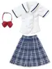 PNS 聖ボートルダム中等部指定夏制服set ホワイト×ネイビーチェック